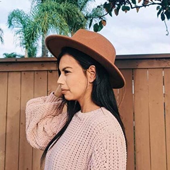 Women Wide Brim Floppy Panama Hat Wool Polyester Casual Outdoor - Picture 4 of 5